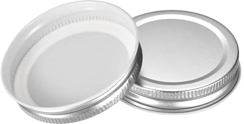 Mason Jar Lids, 6 Pcs - Tinplate Canning Lids Regular Mouth Leak Proof Fits Storage Jars (Silver)
