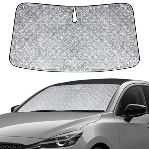 Sonnenschutz Frontscheibe für Mazda 2 2014-2019, Auto Windschutzscheibe Sonnenschirm Innen, Faltbar UV Schutz Reflektierender Staub Schutz Sonnenschutzfolie
