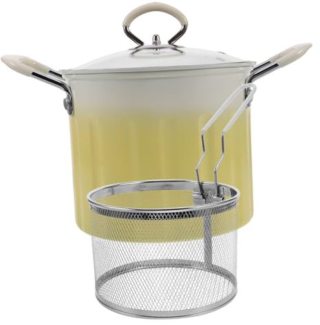 Zerodeko 1 Ensemble Friteuse Tempura Panier Filtrant Couvercle Ustensile de Cuisine Multi Usage pour Friture Poulet Compatible Induction Nettoyage Facile
