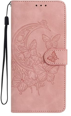 Funda para Motorola Moto G34 5G, de piel premium, con cierre magnético, tarjetero, función atril, para Motorola Moto G34 5G, color rosa