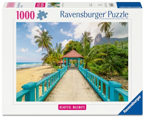 Ravensburger Puzzle 12001766 - Farbenfrohe Brücke in Malaysia, Beautiful Walkways Collection, 1000 Teile Puzzle für Naturliebhaber und Wanderfreunde ab 14 Jahren