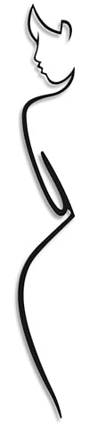 Wanddeko (10x70 cm) - Wanddeko Metall - Minimalistische Kunst für Wohnzimmer, Schlafzimmer und Küche - Metalldeko Wand - Einfache Befestigung mit Doppelseitigem Klebeband (Ohne Löcher) (Curvy)