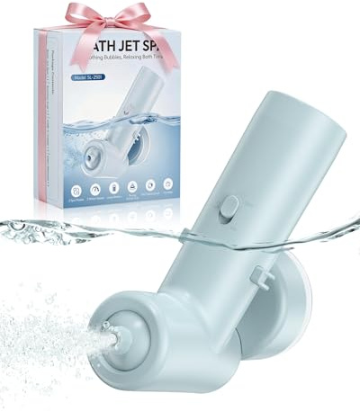 Bath Jets for Tub - Portable Bath Bubble Machine, 2 Modes, 2 Speeds, 60 Mins Runtime, Rechargeable Jet Bubble Maker with IPX7 Waterproof - Bathtub Accessories for Home Spa, Relaxing, Gifts for Women