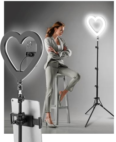 13 RGB Video Ring Light with 74 Tripod Stand, 45 Color Modes, Phone & iPad Holder for Live Streaming, Recording, Makeup, YouTube, TikTok