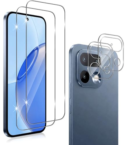 QULLOO Protector de Pantalla para Realme 16 Pro, 2 Piezas Cristal Vidrio Templado y 2 Piezas Protector Lente Cámara, [Dureza 9H] HD Anti-Arañazos Película Protectora, Fácil instalación