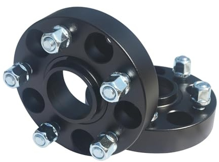 Distanzscheiben Set Spurverbreiterungssatz Für Mercedes C-Klasse, 0,8/1 Zoll, 2 Stück, 5x112/4,41 | 66,6 Mm/2,62 | 12x1,5 | 20 | 25 Mm Spürverbreiterungsatz(Schwarz,20mm)