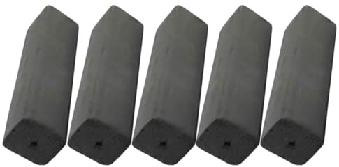 GATHINESS Tablettes de Charbon de Bois en Bambou 5pcs Noir, Usage Longue Durée et Polyvalent pour Barbecue et Camping, Allumage Rapide Fumée