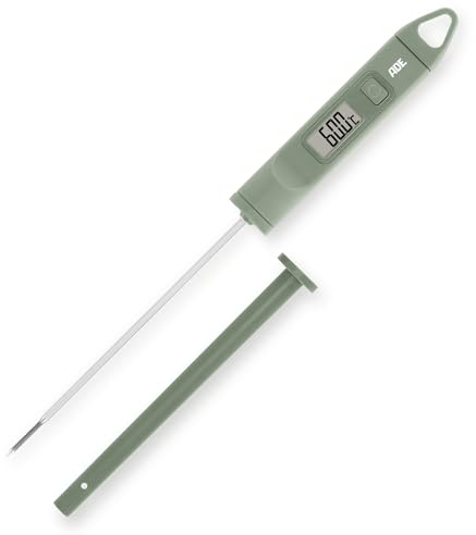 ADE Digitales Fleischthermometer kabellos | Grill- & Bratenthermometer -30-200 °C | Candy Thermometer | Küchenthermometer zum Grillen, Kochen, Backen | für Zucker und als Wasserthermometer | salbei