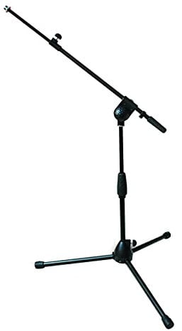 QUIK LOK - A/496 BK ASTA MICROFONICA SERIE 400, Asta microfonica Serie 400 bassa con Giraffa Telescopica Professionale e Base Treppiede, Tubi di Acciaio ad Alta Resistenza e Componenti di Alta Qualità