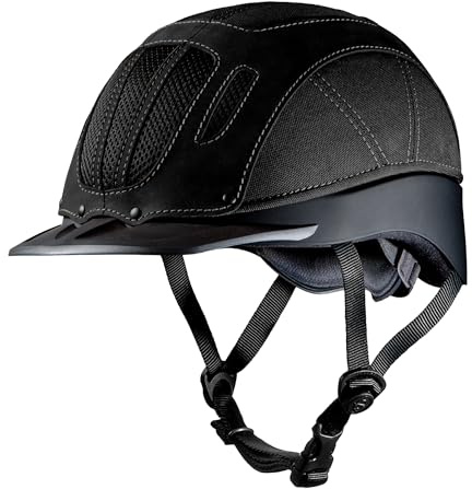 Troxel Sierra Rugged Horse Riding Helmet, Low-Profile, Self-Adjustable Design, Safety Horseback Riding Gear, Large (7-1/4 - 7-3/8), Black
