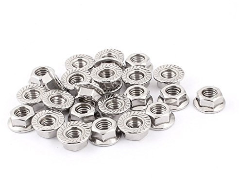 sourcing map 25 Stk M8 Gewinde Durchmesser Edelstahl Spannmuttern Flansch Sperren Nut