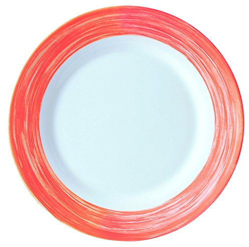 Visiodirect Lot de 24 Assiettes Plates Brush Orange Ø235 mm