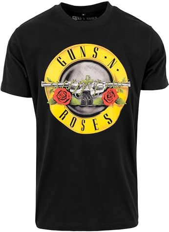 MERCHCODE Guns n Roses Classic Band T-Shirt pour Homme avec Logo imprimé, Noir, L