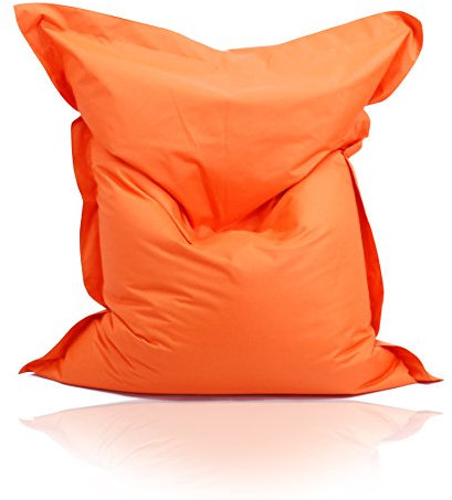 Kinzler S-10137/09 XXL Riesensitzsack, 140x180 cm, neue Styroporkügelchen, Sitzsack Outdoor Indoor, in vielen verschiedenen Farben, mit Innensack, orange