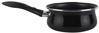 MAGEFESA 2422800 Cazo de acero esmaltado, Antiadherente bicapa reforzado, Negro, 14 cm