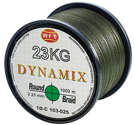 WFT Round Dynamix 1000m geflochtene Angelschnur, Durchmesser:0.25mm, Farbe:Grün