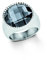 s.Oliver Damen-Ring Edelstahl Glas 50826, Schwarz/ Silber, 54