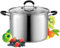 Cook N Home 02442 Stockpot Saucepot with Lid Induction Kompatibel, 16 Quart, Metallic 8-Qt metallic