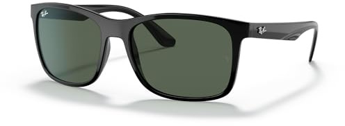 Ray-Ban RB4232 Square Sunglasses for Men, Black/Dark Green, 57mm