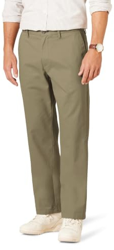 Amazon Essentials Pantalones Chinos Elásticos con Parte Delantera Lisa, Corte Clásico, Resistentes a las Arrugas Hombre , Caqui Beige, 40W / 30L