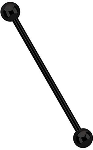 Modern Nature Piercing-Schmuck Industrial Ohr Piercing 316L Stahl Stab 1,6 x 35 mm schwarz