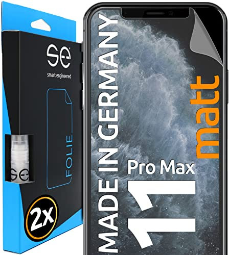 2x se® 3D SCHUTZFOLIE Entspiegelt für Apple iPhone 11 Pro Max,Anti-Staub, 100% Fingerabdruck & FaceID kompatibel, einfache blasenfreie Installation, Ultra-Klar, Stoß-Kratzfest, aus Deutschland