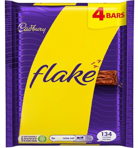 Cadbury Flake Chocolate Bar MultiPack, 4 x 20 g