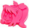 AMARE Bibi Blocksberg 3D-Backset Spülmaschinenfeste Silikon Backform 24 x 23 cm & 2 Keksausstecher, Pink