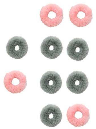 FRCOLOR Kunstpelz Haar Haargummis Flauschige Haargummi Plüsch Haarbänder Elastische Haargummis Armband Haarringauen Pferdeschwanzhalter Dekrative Haachmufür Mädchenauen 10Pcs