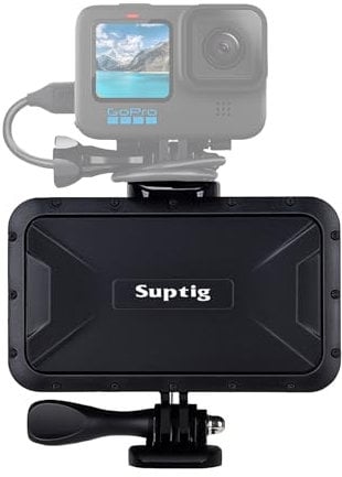 Suptig Caricabatterie portatile, 7800 mAh, impermeabile, compatibile con GoPro Hero 13, Hero 12, Hero 11, Hero 10, Hero 9/8/7/6/5/4/3, Hero Session Hero + fotocamera digitale DJI Osmo e smartphone