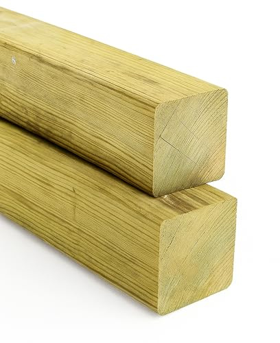 Gartenwelt Riegelsberger Pfosten 90x90 mm Länge 100 cm Kiefer imprägniert | Konstruktionsholz Kantholz Zaunbau Terrassen- & Balkonbau Spielplatzbau Langlebigkeit Witterungsresistenz Pflegeleicht