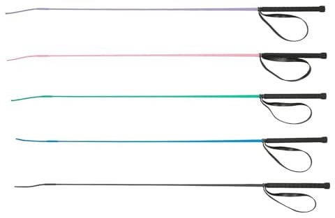NETPROSHOP Dressurgerte 100 cm geflochten in bunten Farben mit schwarzem Griff, Groesse:100 cm, Farbe:Gruen