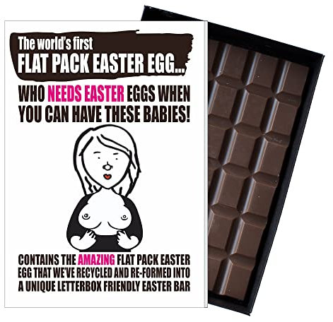 Easter Egg Alternative Funny 100g Milk Chocolate Bar Novelty Gift for Men Boyfriend Husband Civil Partner Letterbox Friendly Posts Like a Traditional Greeting Card