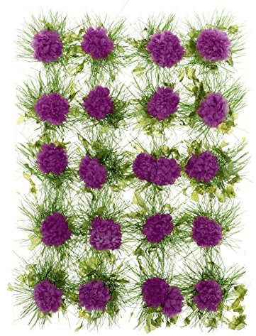Happyyami 1 Schachtel Künstliche Mini Pflanzen Miniaturen War World Gaming Modellbau Krippenzubehör Wohnkultur Modelleisenbahn Kunststoff Modell Bäume Nylon Violett Blumen Sandkasten