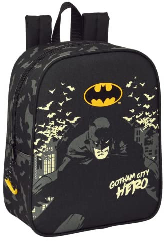 Safta-612228021 Mochila Guarderia Adapt.Carro Batman Hero 22X27X10Cm, Multicolor, Estándar (612269232)