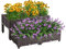 Mingone 4X Blumenkasten Rattan Optik Blumentopf aus Kunststoff Blumenkasten Balkonkasten mit Wasserspeicher Pflanzkasten für Balkon Garten Terrasse,40x40(Braun)