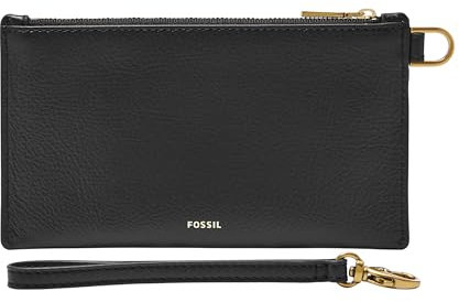Fossil Portemonnaie für Damen, Lederhandtasche schwarz L 17,8 cm, B 0,3 cm, H 10,2 cm SLG1575001