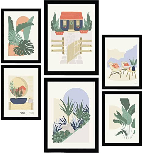 Nacnic Set mit 6 minimalistischen Postern in Pastellfarben. Wüste. Drucke von Landschaften und Natur für Innenarchitektur und Dekoration. A3 & A4 ohne Rahmen.