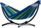 Potenza Hängematte mit Gestell I Stabiler Rahmen 200kg - 250cm Balkon I Hängematte 200x120cm I Indoor Outdoor Garten Pool Terrasse Stahl (Basic Gestell Graphit, Grün)