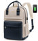 LOVEVOOK Laptop Rucksack Damen, 15,6 Zoll Schulrucksack Mädchen mit Laptopfach, Wasserdichter Schultasche Daypack Elegant für Schule Uni Reisen Arbeit, Dunkelblau Hellbraun