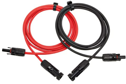 RSE SOLARKABEL VERLÄNGERUNGSKABEL ROT SCHWARZ 4 MM² ODER 6 MM² MIT STECKER - SOLARSTECKER, 2x 5m 4mm²