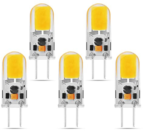 GY6.35 LED-lampor 3W, AC/DC 12V Dimbar G6.35 LED 270LM, Motsvarar 30W halogenlampor, Inget flimmer, 5-Pack (Color : Warm White 3000K)
