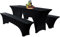Elastische Hussen Für Bierzeltgarnitur Biertischhussen Bierbank-Auflage & Tischdecke 50 cm Oder 70 cm Tischbreite, 3 TLG Set Stretch Hussen Für Festzeltgarnituren Bierbank (50cm,Black)
