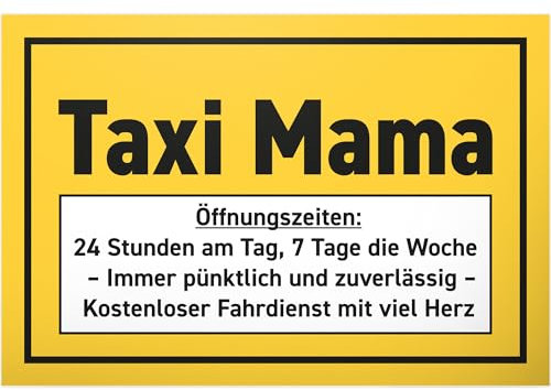 DankeDir! Taxi Mama - Schild 30 x 20 cm - Geschenkidee Glückwunschkarte Geburtstag Muttertagsgeschenk Karte - Muttertag Geschenk Mutter Geburtstagsgeschenk