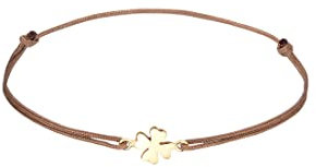 Elli Armband Damen Kleeblatt Anhänger Glück mit Nylon in 925 Sterling Silber vergoldet
