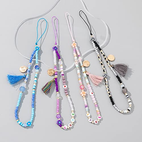 Quaste, rundes Stück, Anhänger, Handykette für Frauen, Acryl, Anti-Verlust-Handgelenk-Lanyard, Telefon-Handy-Schmuck (D Hellgrau)