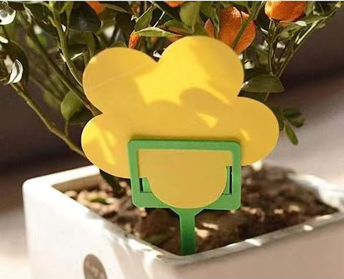 60 Stück Steckbare Fliegenfalle Gelbtafeln Klebefalle Zimmerpflanzen Schädlingsbekämpfung Anti Trauermücken Minierfliegen Ungeziefer Klebriger Käfer Insektenvernichter Pflanze Insektenfänger