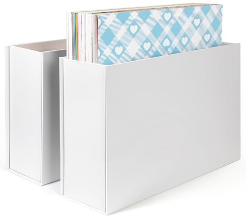Scrapbook-Papier-Aufbewahrungs-Organizer, 30,5 x 30,5 cm, Papier-Organizer, Sammelalbum-Aufbewahrungsbehälter für 30,5 x 30,5 cm Papier, 2 Stück
