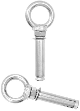 Ruidee 2 Stück Edelstahl Ringschraube Anker M10x80mm Dehnschraube Mit Ring Erweiterung Bolzen Augenschraube Anchor Eye Bolt Expansion Screw für Bauwerke aus Beton und Mauerwerk (PZ-LS/M10*80MM)