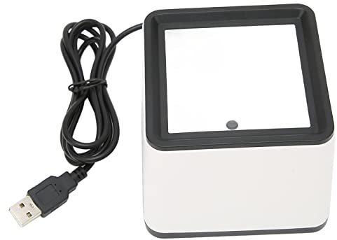 Desktop Barcode Scanner, USB Verkabelter QR Barcode Leser, 1D 2D Barcode Bilderkennung für Code39 Code128 Codabar Code93 Ean13 I25 Gs1 Databar Qrcode